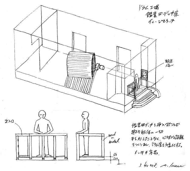 蹴上インクラインドラム工場鑑賞用デッキ案